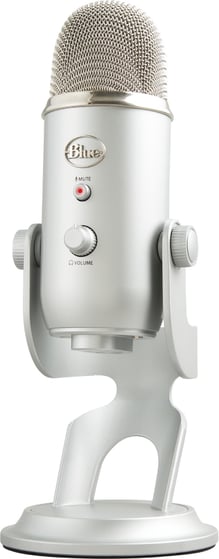 Photo d'un microphone Blue Yeti gris