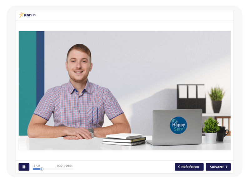 Capture d'écran d'une capsule interactive MyHappyServ'