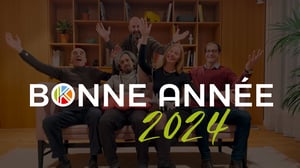 Image montrant l'équipe souhaitant la bonne année 2024