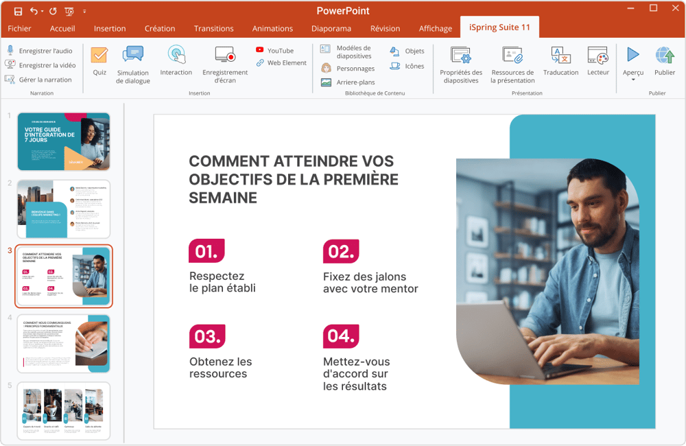 Capture d'écran d'iSpring Suite 11