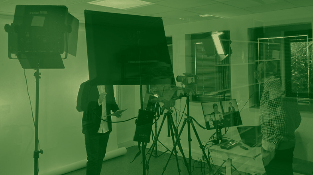 Photo d'un tournage avec un filtre vert